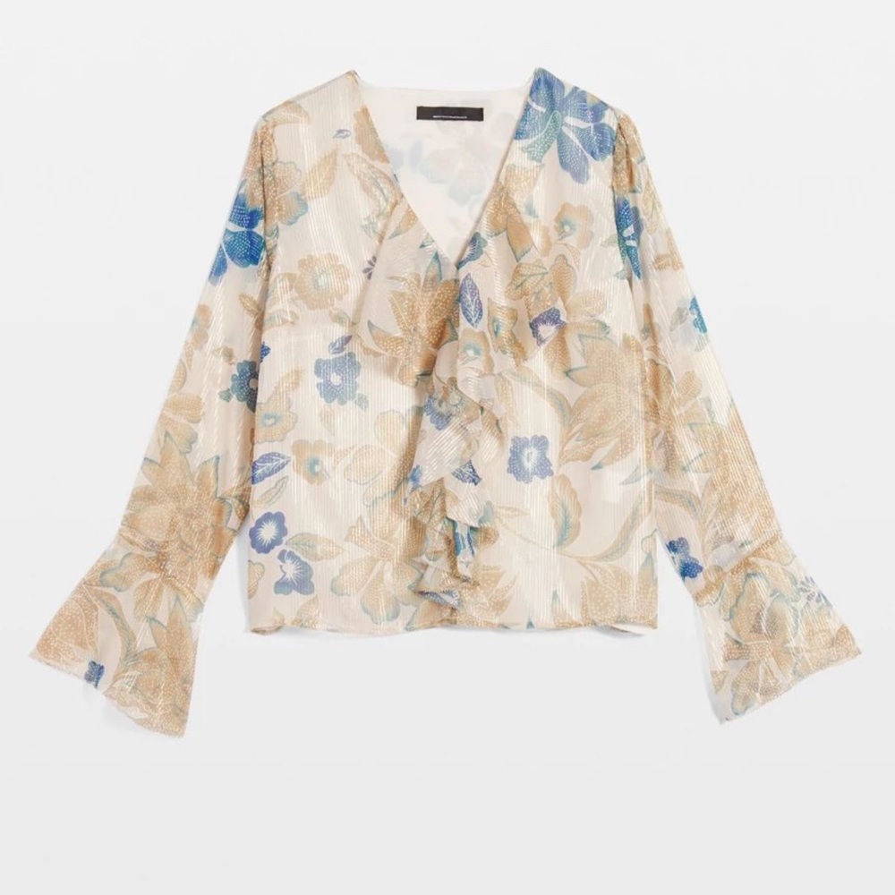 NEW WHBM $99 Romantic Ruffles Blouse size Small